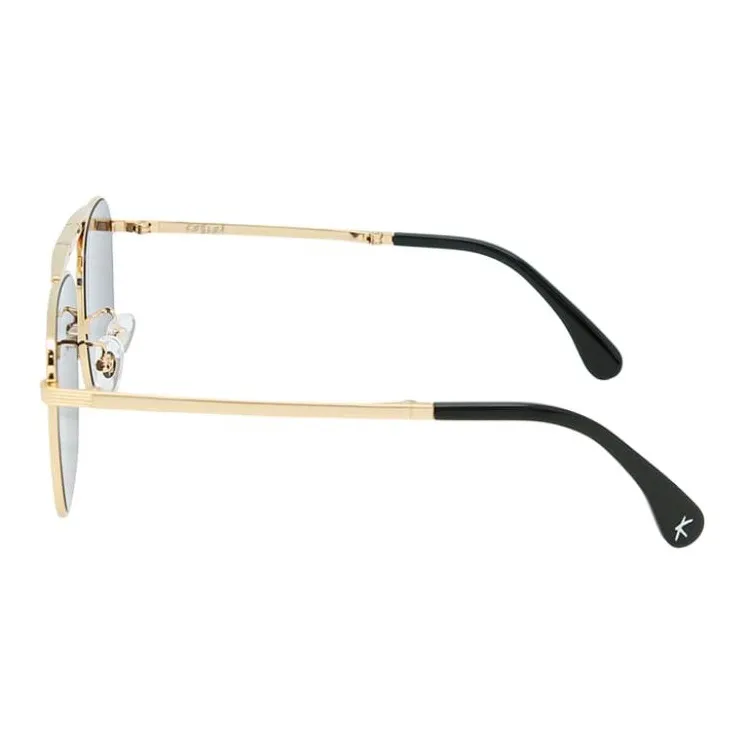 KESSLER Acetate Titanium Aviator Sunglasses Unisex Gold-1
