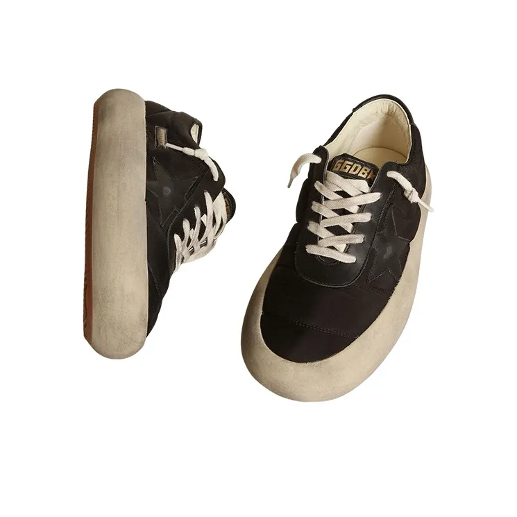 Golden Goose Space Star Low Top Stylish Skateboarding Shoes Men's Black Vintage Version-2