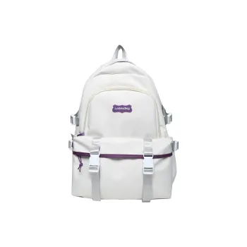 OURFUN Nylon Backpack Unisex White/Black/Pink/Blue