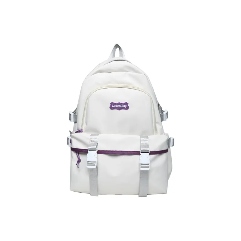 OURFUN Nylon Backpack Unisex White/Black/Pink/Blue-0