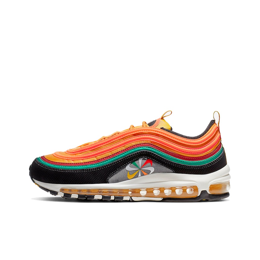 orange purple and pink air max 97