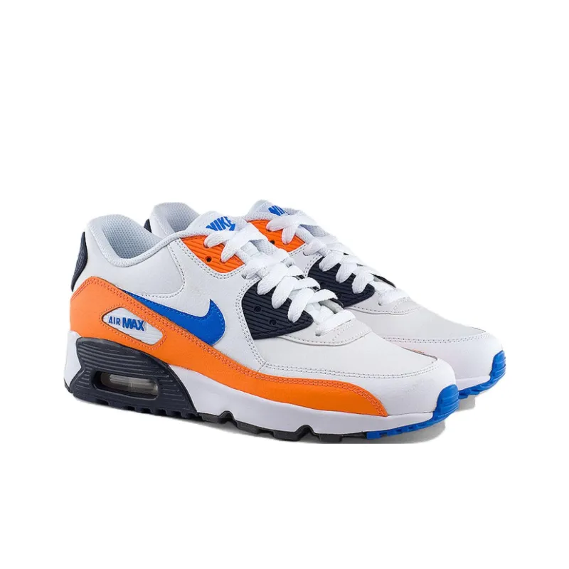 Nike Air Max 90 White Photo Blue Total Orange-2