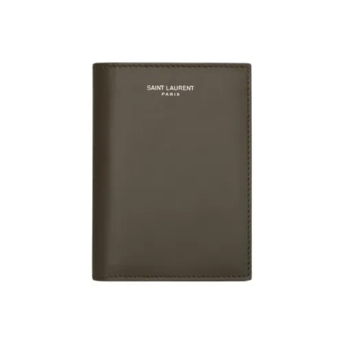 SAINT LAURENT PARIS Smooth Leather Wallet Men's Light Musk