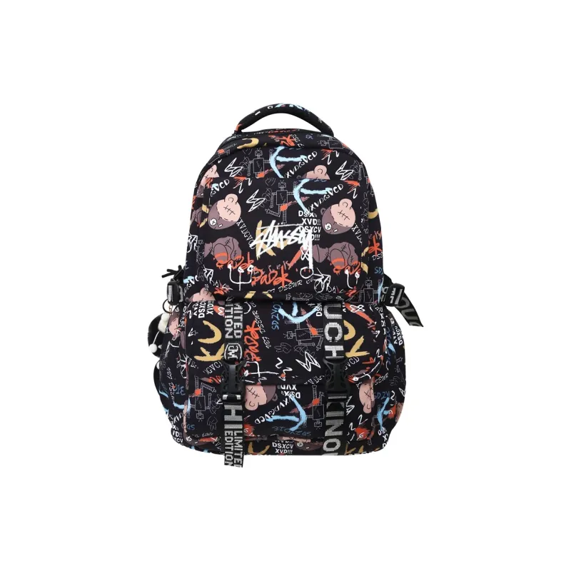 Venerable Brahma Nylon Backpack Regular Unisex White/Black/Gray/Orange-11