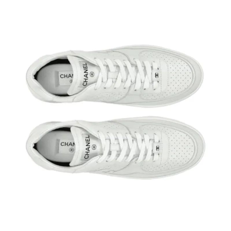 CHANEL Low Top Skateboard Shoes Men's White-2