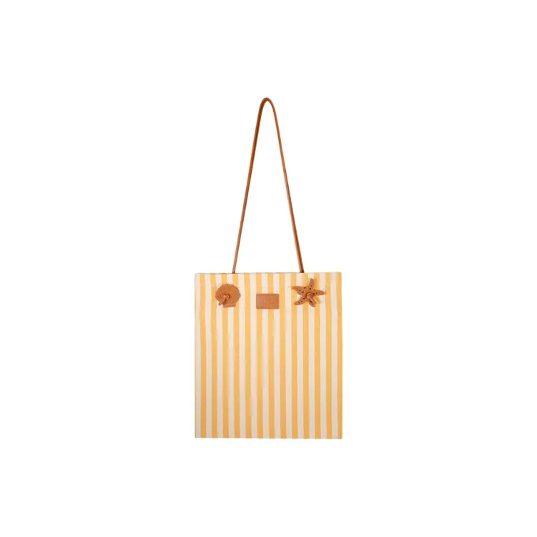 AJIDOU Fabric Seaside Starfish Tote Medium Size Women's Yellow-3