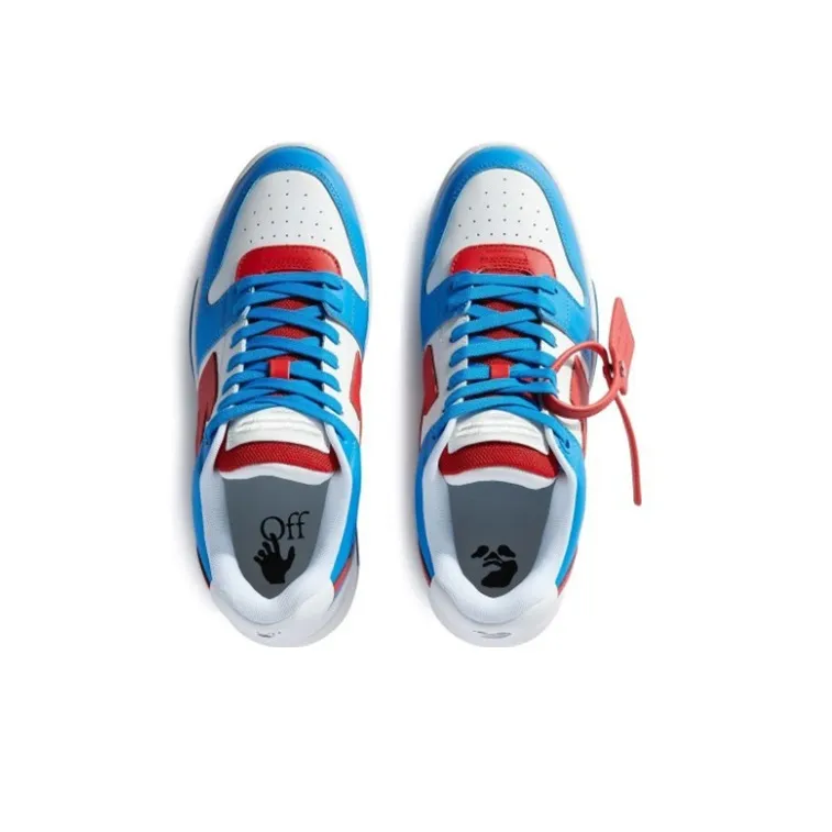 OFF WHITE Out Of Office Ooo Low Tops White Arctic Blue Red-3