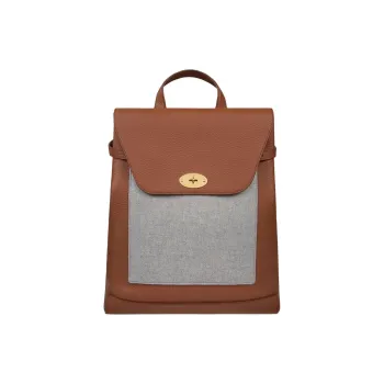 Mulberry Eleventy Chiltern Collaboration Flannel Backpack Women's Chestnut With Gray Accents