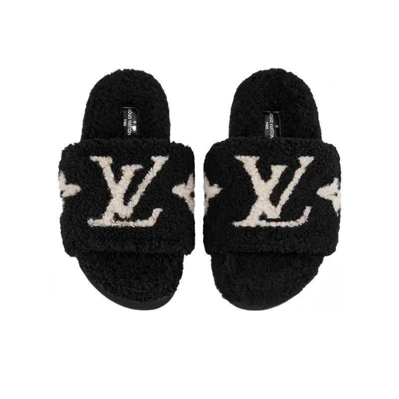 LOUIS VUITTON Paseo Comfort Mules 'Black With White Logo' Women's-3