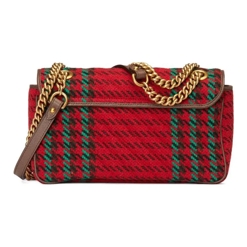 GUCCI Marmont Wool Chain Crossbody Bag, Shoulder Bag Women's-3