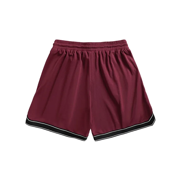 LUSHISI Basketball Shorts Unisex Maroon-1