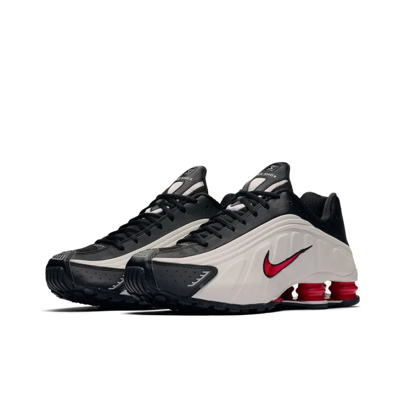 Nike Shox R4 Platinum Tint University Red Black-2