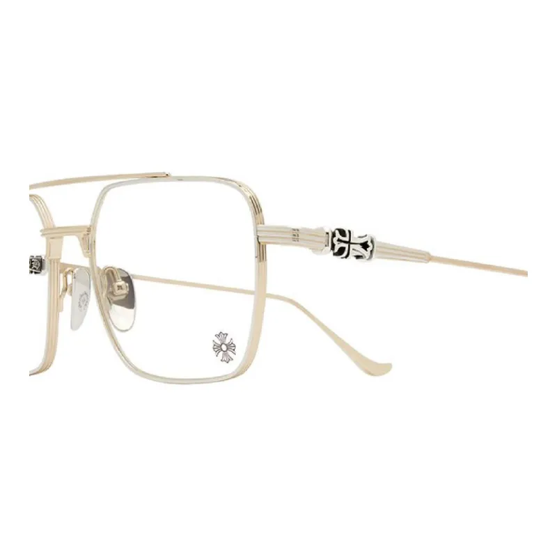 Chrome Hearts Metal Silver Aviator Eyeglass Frames Unisex Gold-2