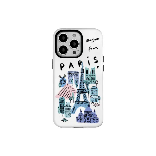 SALTOINC PC Material Paris Eiffel Tower Fun Illustration Phone Case, Compatible With IPhone 15/14/13/12/Pro/Pro Max