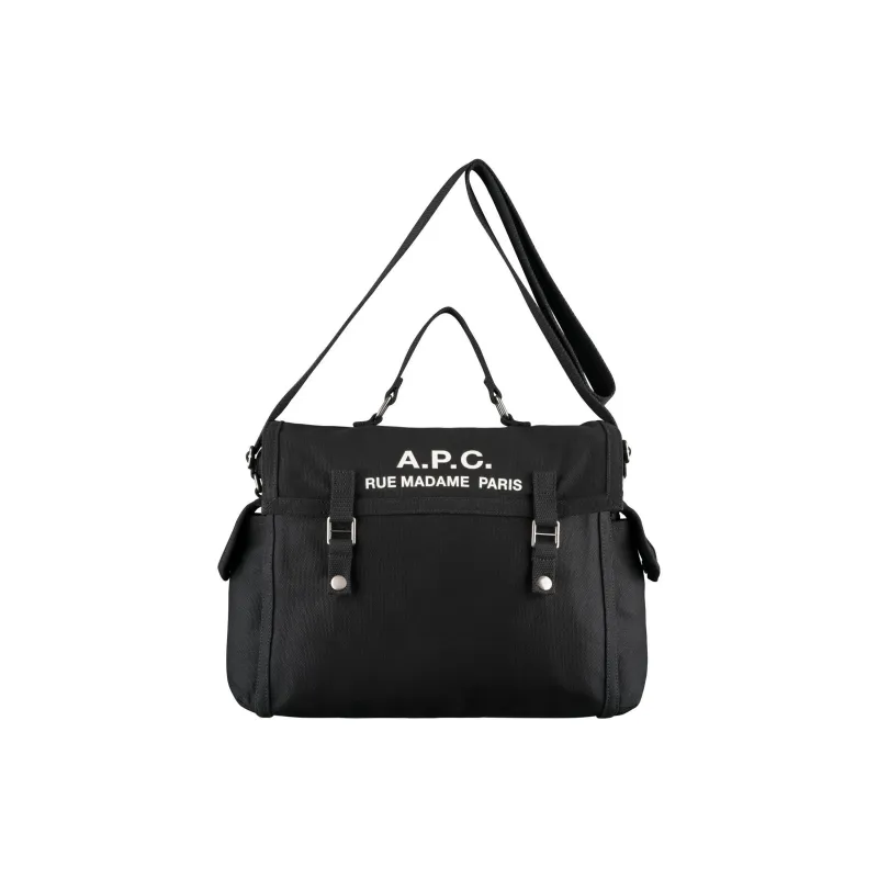A.P.C Original Cotton Canvas Bag, Shoulder Bag, Crossbody Bag, Handbag Men's Black-0