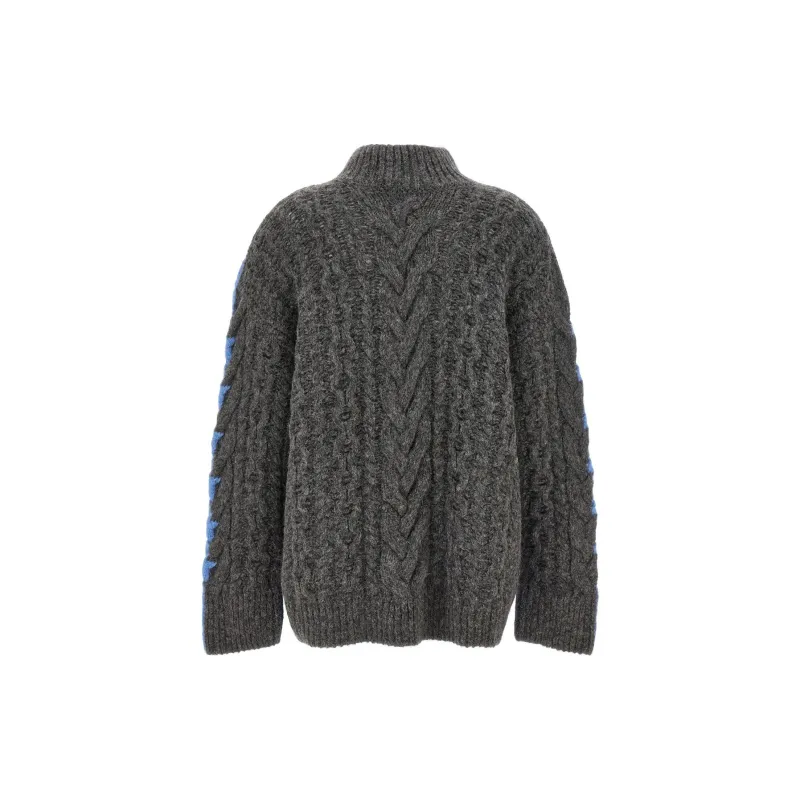 Stella McCartney Two Tone Cable Knitted Oversized Jumper-1