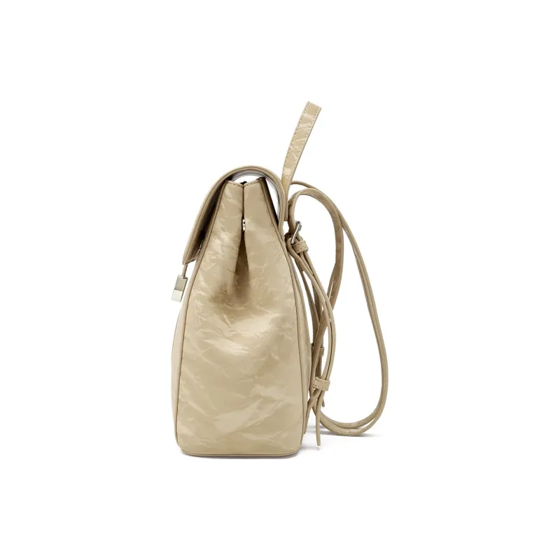 JOSINY PU Backpack Medium Size Women's Silver Gray/Ecru/Brown-9