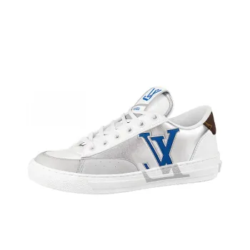 LOUIS VUITTON Charlie Stylish Skateboarding Shoes Women's White Silver