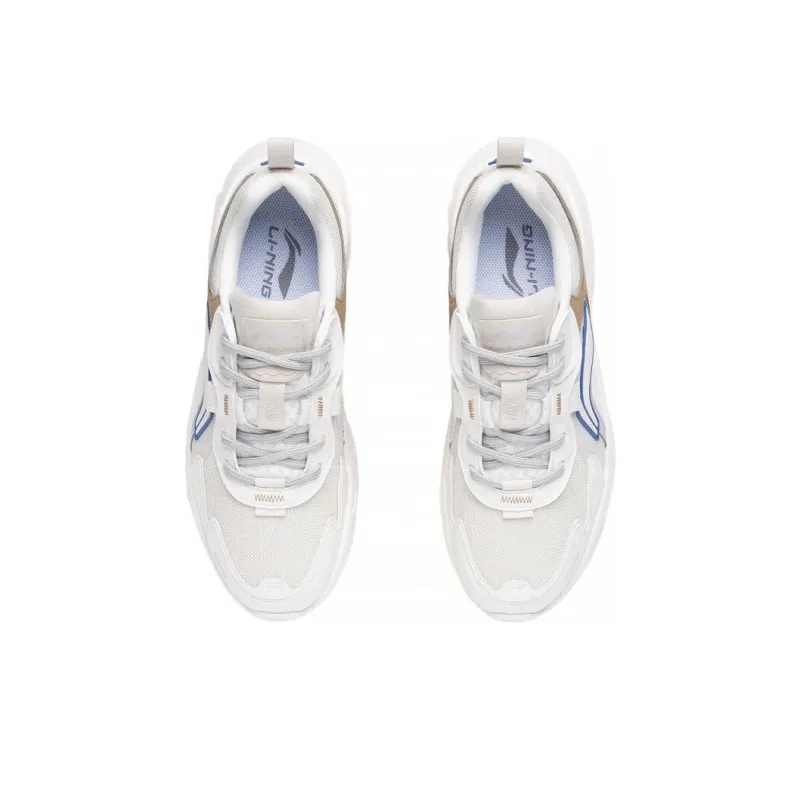 LiNing Clouds Anti Slip Wear Resistant Low Top Sports Casual Shoes Men's Pearl White, Mist White, Starfish Brown-3