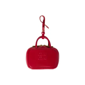 MIU MIU Leather Bag Charm Bag Accessory Women's Red