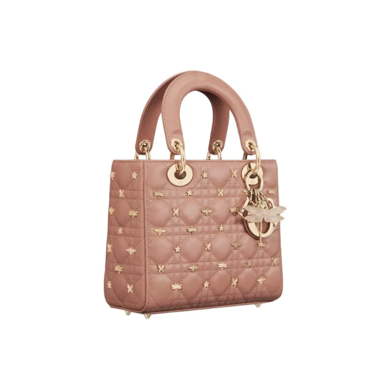 DIOR Lady Dior Lambskin Lady Dior Bag, Shoulder Bag, Crossbody Bag, Handbag Small Size Women's Rose Pink-1