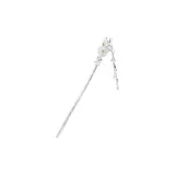 Silver Peach Blossom Tassel Hairpin