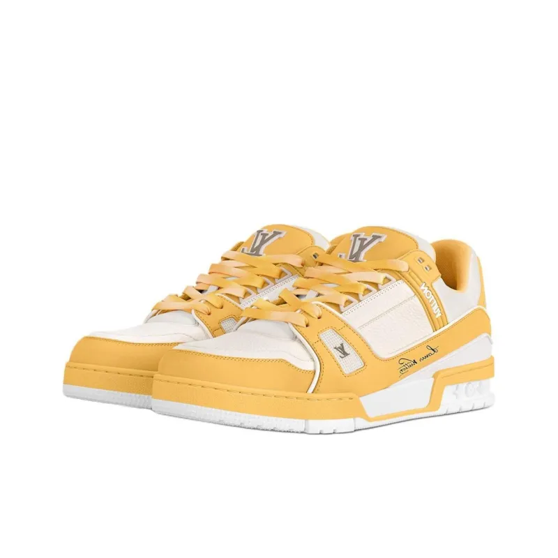 LOUIS VUITTON Trainer Skateboard Shoes Men's Yellow-2