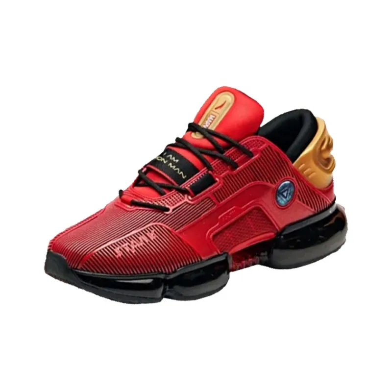 MARVEL x Anta Cushioned Slip-Resistant Abrasion-Resistant Low-Top Running Shoes Men's Red-0