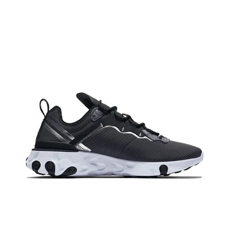 Nike React Element 55 Black Metallic Silver-1
