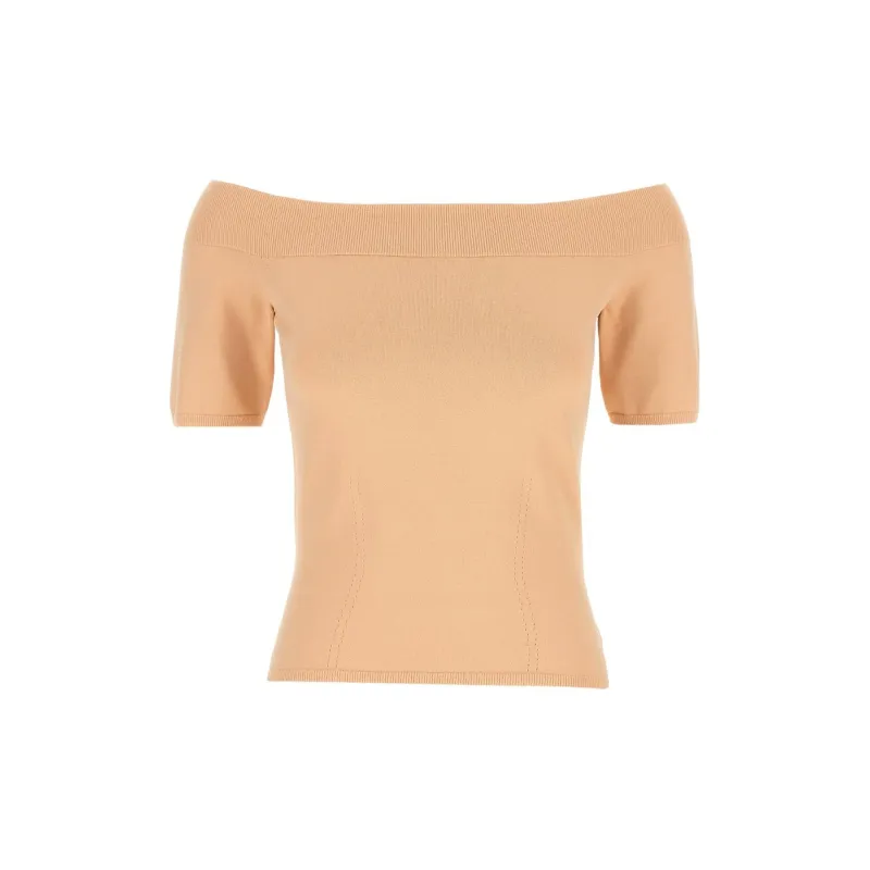 Alexander McQueen Off Shoulder Short Sleeved Top-1