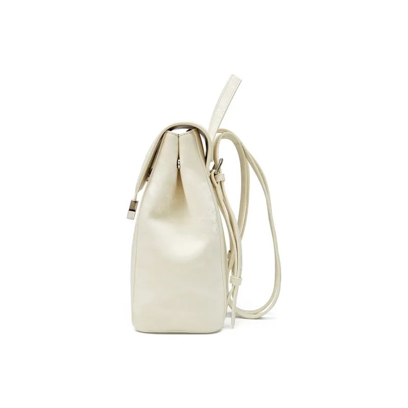JOSINY PU Backpack Medium Size Women's Silver Gray/Ecru/Brown-1