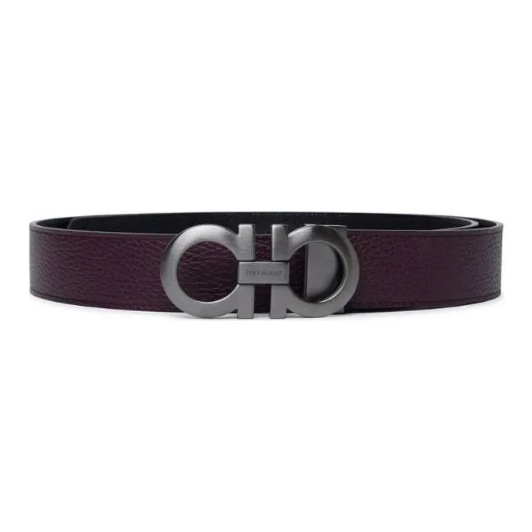 Ferragamo Logo Plaque Reversibile Belt-0