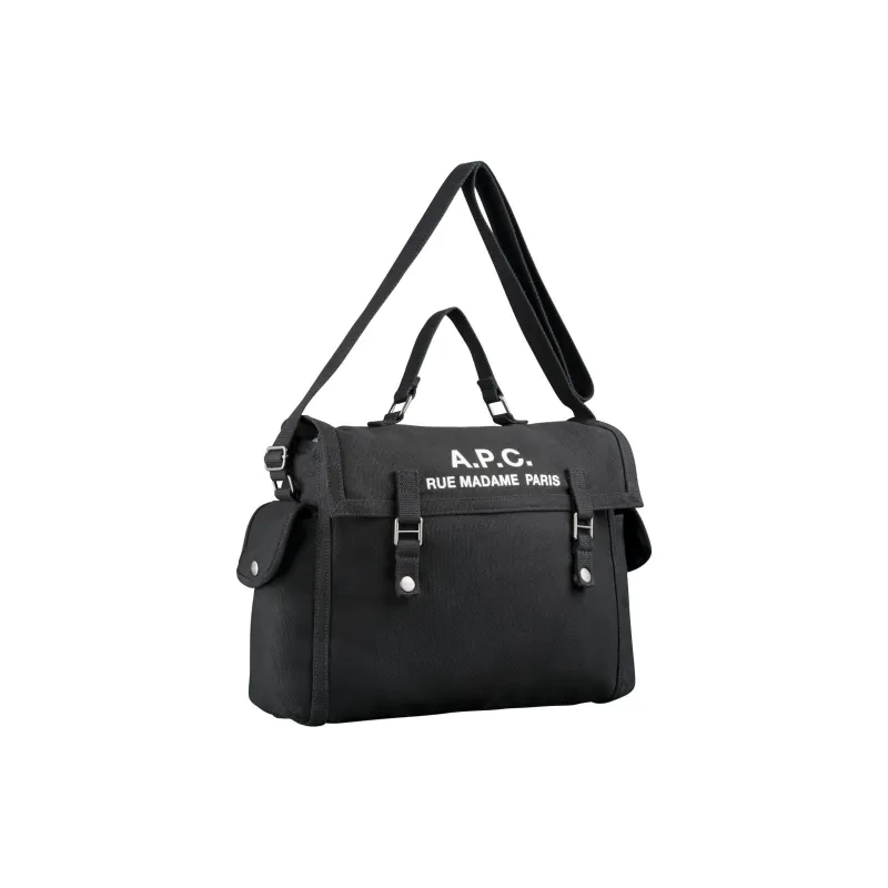 A.P.C Original Cotton Canvas Bag, Shoulder Bag, Crossbody Bag, Handbag Men's Black-1