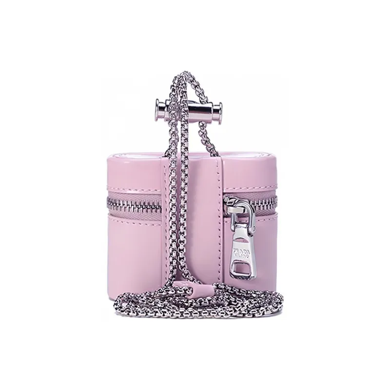 PRADA Leather Neck Pouch Earphone Cases Women's Snow Pink-3
