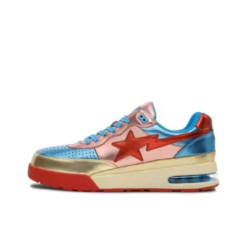 A BATHING APE ROAD Sta 'Classic Reborn' Low Top Stylish Skateboarding Shoes Women's Pink Blue Gold
