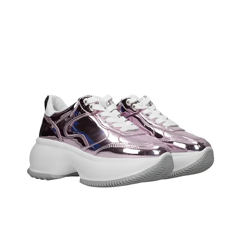 HOGAN Maxi I Active Abrasion Resistant Low Top Sports Casual Shoes Women's Pink-1