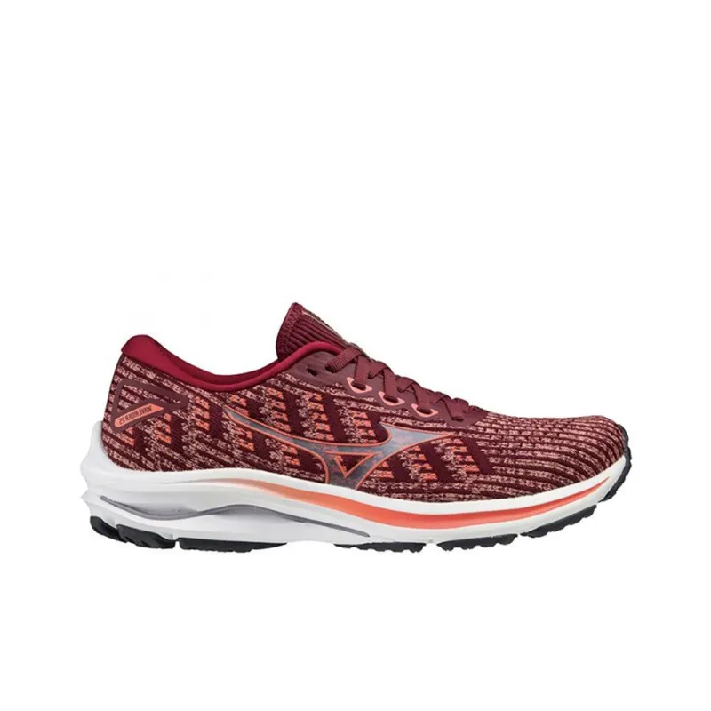 Mizuno Wave Rider 25 Waveknit Wear-Resistant Low-Top Running Shoes Women's Red-1
