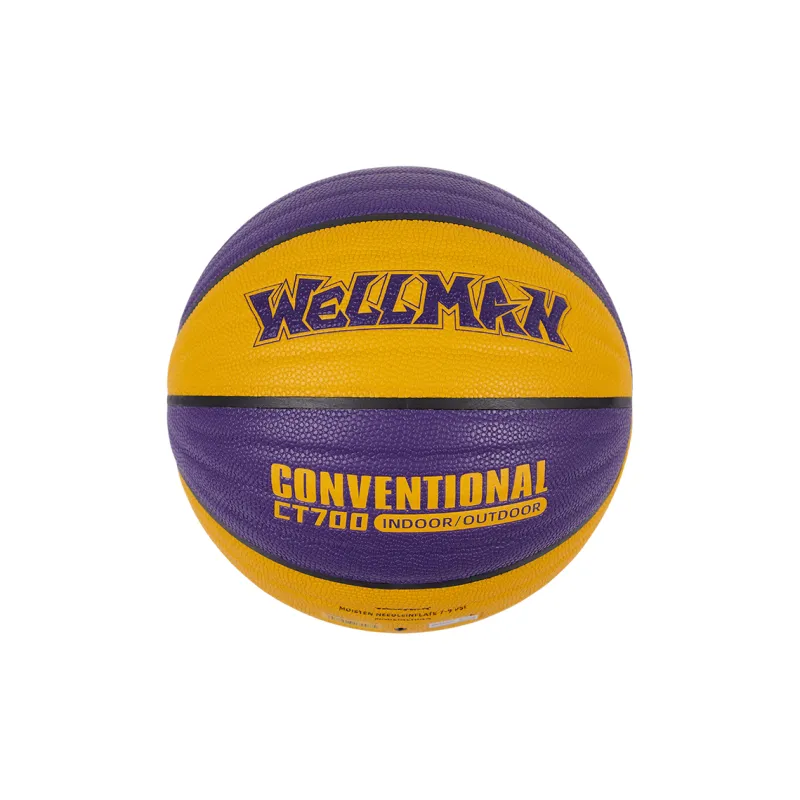 WELLman PU Basketball Purple Gold Size 7 Ball Wave Pattern Training Unisex-2