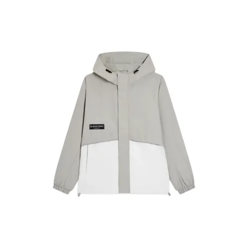 XTEP Trench Coats Women's Frost Earth Gray/Cotton White