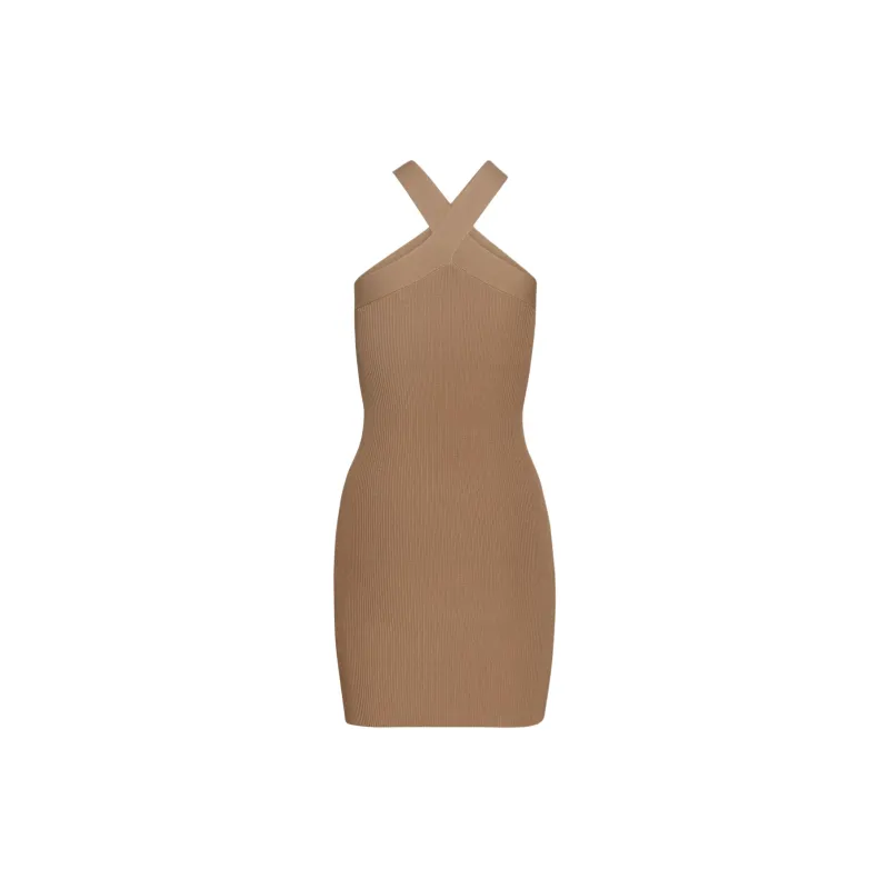 ARITZIA Babaton Sculpt Knit Criss Cross Dress Sleeveless Dress Women's Constant Camel/Long-Long-Long Camel-1