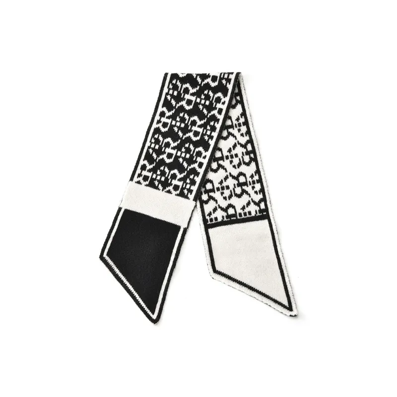 RARE Scarves Unisex Black White-1