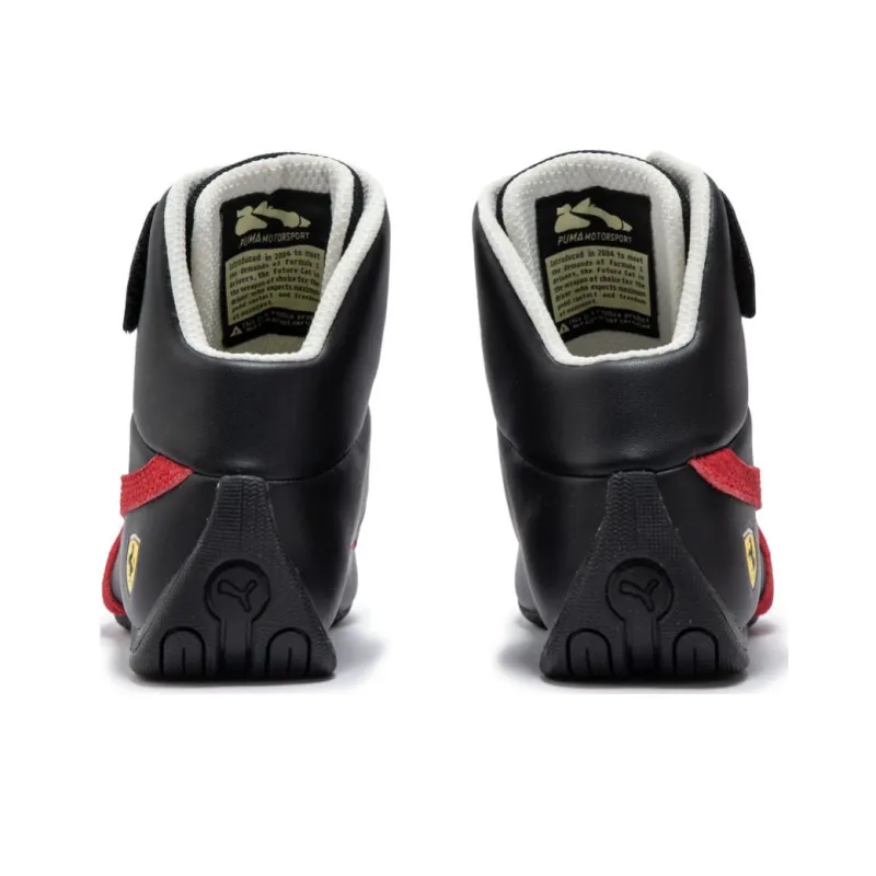 PUMA Ferrari Future Cat Anti Slip Wear Resistant Mid Top Training Shoes Unisex Black Red-3