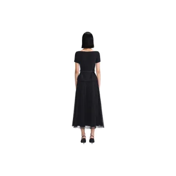 Self portrait Short Sleeved Dress Women's Classic Black