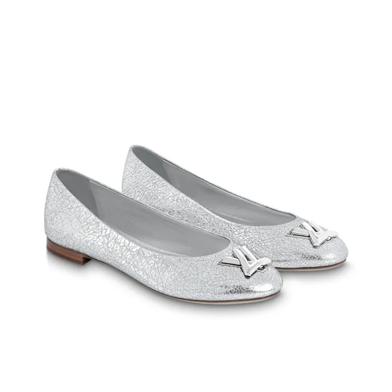 LOUIS VUITTON Lv Nina Flat Ballerina Shoes 'Silver' Women's-1