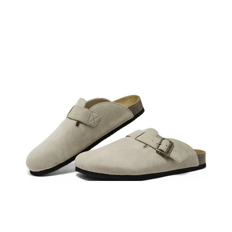 Skechers Arch Fit Slip Resistant Wrap toe Slippers Men's Gray Green-2
