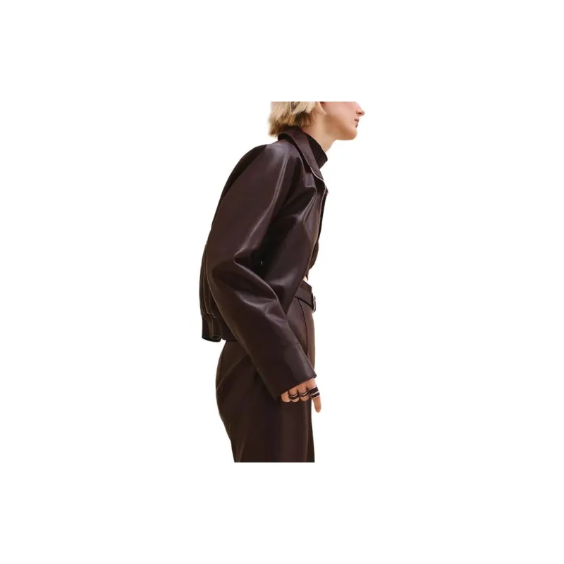 HERMES FW24 Leather Jacket Women's Red-2
