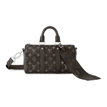 LOUIS VUITTON KeepallBandoulière Monogram Matte Cow Leather One Shoulder Crossbody Portable Travel Bag Men's Black