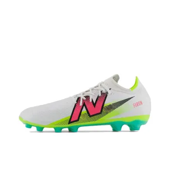 New Balance AG Rubber Short Studs Artificial Ground Anti Slip Wear Resistant Soccer Shoes Unisex White Green