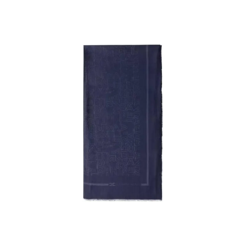 Elisabetta Franchi Jacquard Logo Lettering Square Scarf-0