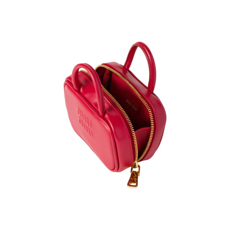 MIU MIU Leather Bag Charm Bag Accessory Women's Red-2